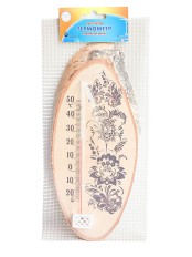 Термометр комнатный деревянный "Березка" Д-10 исполнение 3  (Цветы)