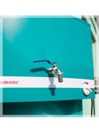 Умывальник дачный Акватекс с подогревом воды (ЭВН) 17 л, тумба стальная лагуна, нержавеющая мойка