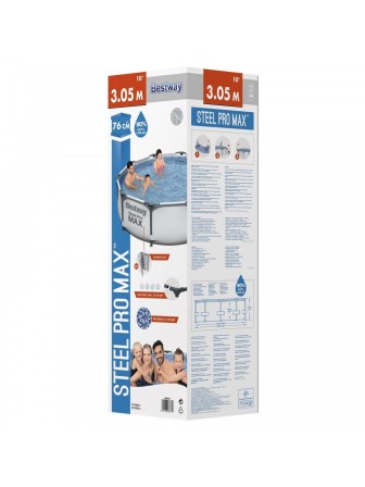 Бассейн Bestway 56408 каркасный, 305х76 см, 4678 л, фильтр-насос 1249 л/ч