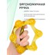 Массажер ЛАПОНЬКА-6 желтый с ручкой, 6 массажных элементов с шипами