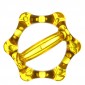 Массажер ЛАПОНЬКА-6 желтый с ручкой, 6 массажных элементов с шипами