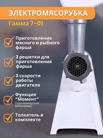 Электрическая мясорубка "Гамма-7-01" комплект 4, ЛЕПСЕ