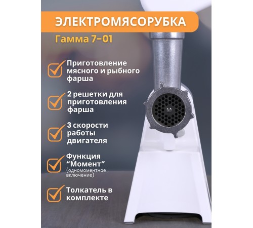 Электрическая мясорубка "Гамма-7-01" комплект 4, ЛЕПСЕ