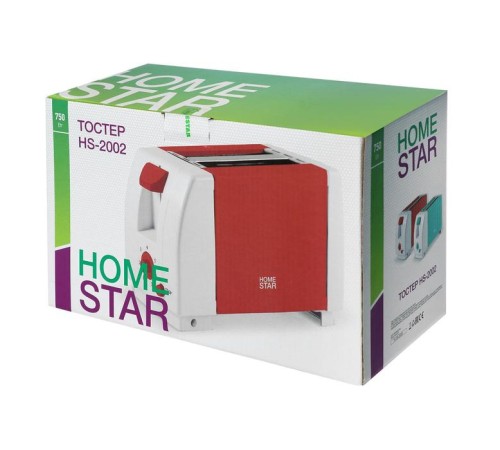 Тостер HOMESTAR HS-2002 коралловый, 750 Вт