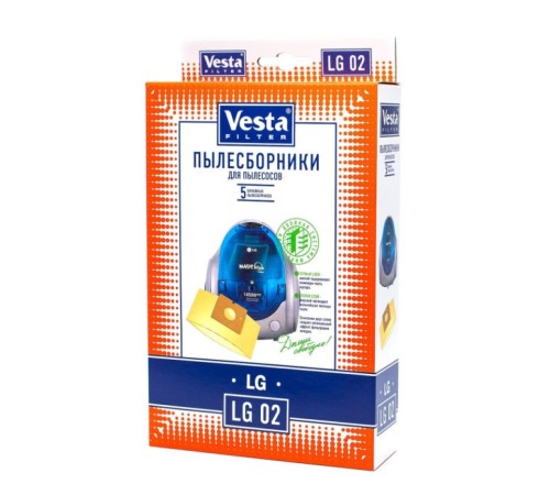 Комплект пылесборников VESTA LG02 LG 5 шт. бумажные Комплект пылесборников VESTA LG02 LG 5 шт. бумажные