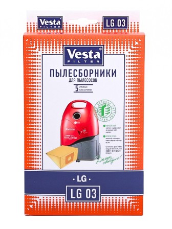 Комплект пылесборников VESTA LG03 5 шт. бумажные для пылесосов LG