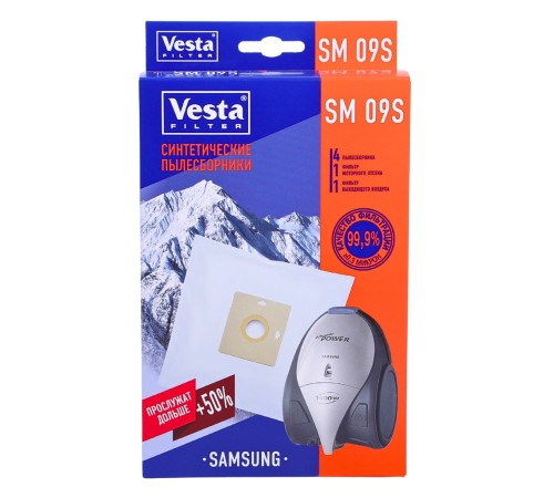 Комплект пылесборников VESTA SM09S SAMSUNG 4 шт. синтетические Комплект пылесборников VESTA SM09S SAMSUNG 4 шт. синтетические