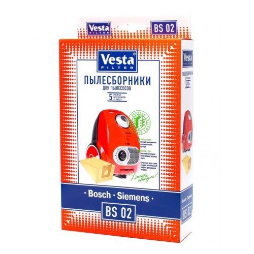 Комплект пылесборников VESTA BS02 бумажные для Bosch и Siemens