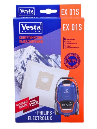 Комплект пылесборников VESTA EX01S ELECTROLUX 4 шт. синтетические