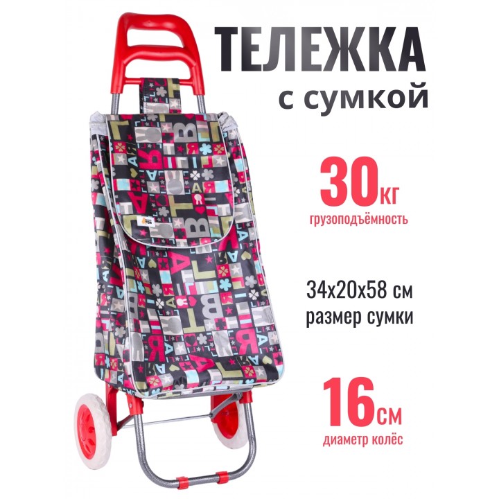Тележка-сумка Рыжий Кот А204 Париж 30 кг, 37х28х96 см