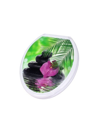 Сиденье для унитаза жесткое ДЕКОР Орхидея РП-813А