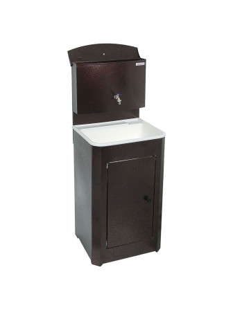 Умывальник дачный Акватекс с подогревом воды (ЭВН), тумба цвета медь, пластиковая мойка