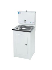 Рукомойник дачный Акватекс без ЭВН, тумба белая, нержавеющая мойка