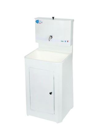 Умывальник наливной Акватекс (без ЭВН), белая тумба, пластиковая мойка