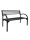 Скамейка со спинкой Беседа 3, металлическая, черная