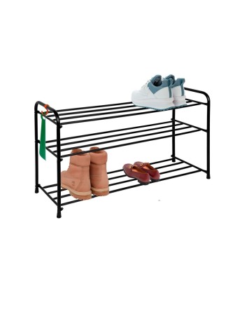 Подставка для обуви 3 полки 80 см черная