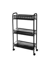 Этажерка металлическая Ладья 1 К черная, на колесиках, Э321Ч