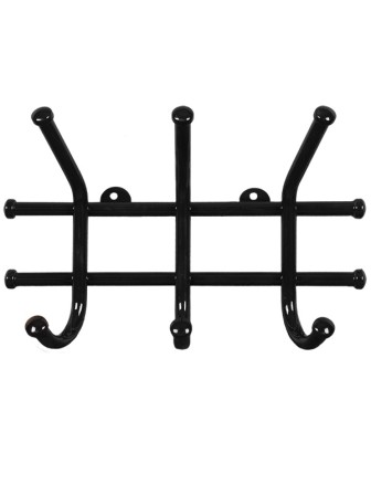 Вешалка настенная в прихожую "Норма 3", цвет черный
