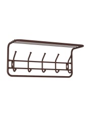 Вешалка с полкой 60 см 5 крючков, медный антик