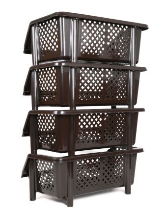 Этажерка для хранения Универсал М6530, 4 полки, коричневая