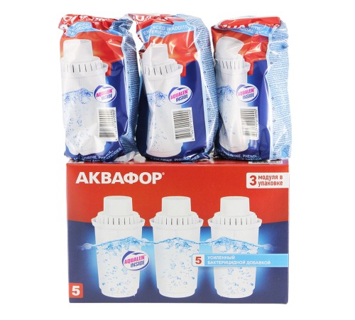 Набор кассет Аквафор B5 (В100-5) 3 шт. ресурс 300 л