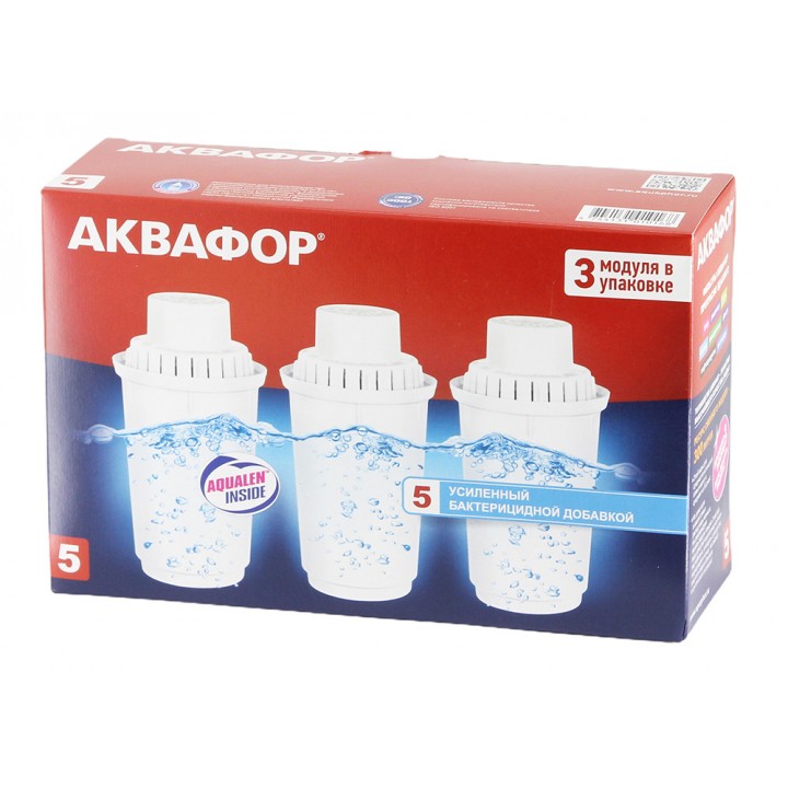 Набор кассет Аквафор B5 (В100-5) 3 шт. ресурс 300 л