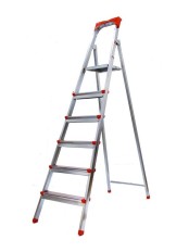 Стремянка UFUK 6 ступеней оцинкованная, ступеньки с рефлением