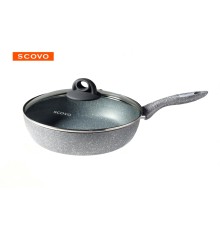 Сотейник 24 см с крышкой Scovo STONE PAN ST-021 с антипригарным покрытием