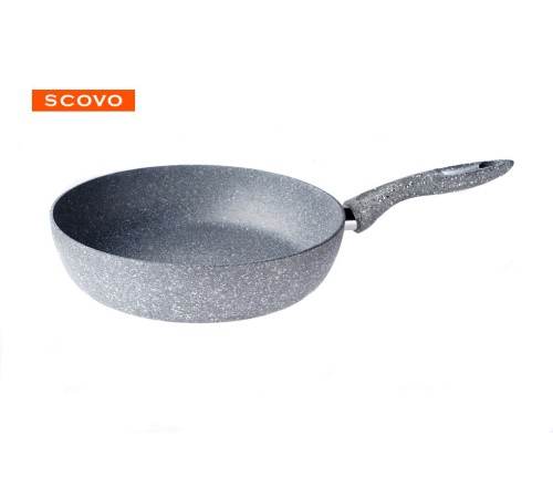 Сотейник 24 см с крышкой Scovo STONE PAN ST-021 с антипригарным покрытием