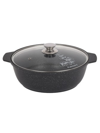 Кастрюля-жаровня Kukmara Мраморная жмт32а, 3 л, антипригарное покрытие