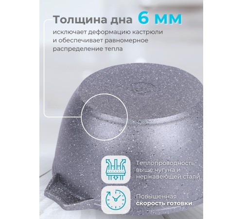 Кастрюля 3 л Гранит 43701 антипригарная