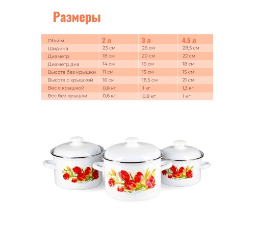 Набор кастрюль 7 Ласковый май 7АП2/4 (2л, 3л, 4.5л) Набор кастрюль 7 Ласковый май 7АП2/4 (2л, 3л, 4.5л)