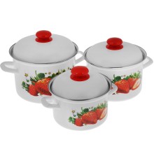 Набор кастрюль 7 Сочная клубника 7АП2/4 (2л, 3л, 4.5л)