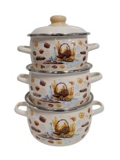 Набор кастрюль 02 Хлеб 1КА021М (2л, 3л, 4л) слоновая кость