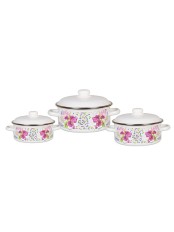 Набор кастрюль эмалированных (2 л, 3 л, 4 л) л, Стальэмаль 1КВ051М, Мозаика, белоснежный