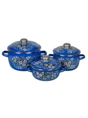Набор кастрюль эмалированных Вологодский Сувенир Стальэмаль 8KA071M,  1,5 л, 2 л, 4 л