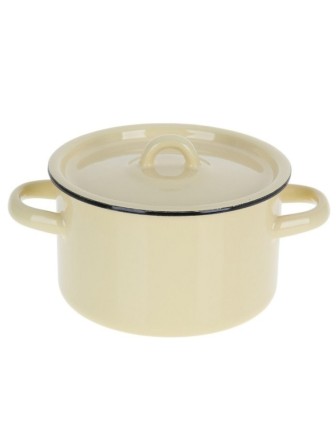 Кастрюля эмалированная 1,5 л, Стальэмаль 2с15с/1, без рисунка, кремовый