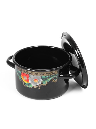 Кастрюля эмалированная 1,5 л, Стальэмаль 1с15с/1, Вологда, черный