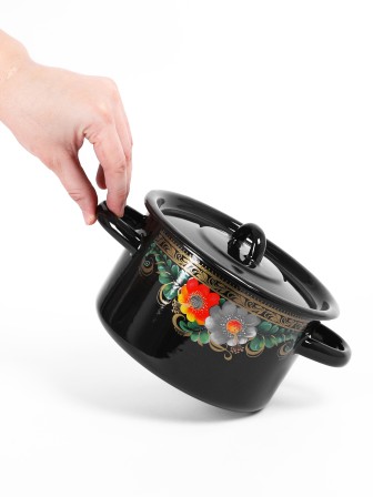 Кастрюля эмалированная 1,5 л, Стальэмаль 1с15с/1, Вологда, черный