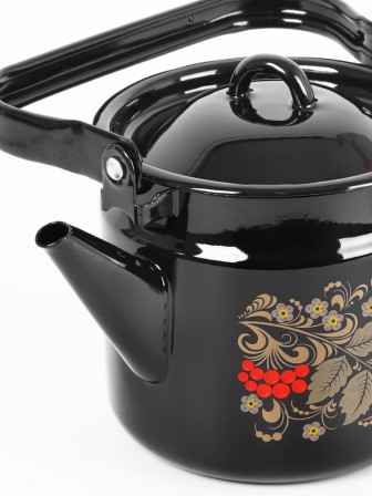 Чайник эмалированный  2 л, Стальэмаль 1с25с, Рябина черный