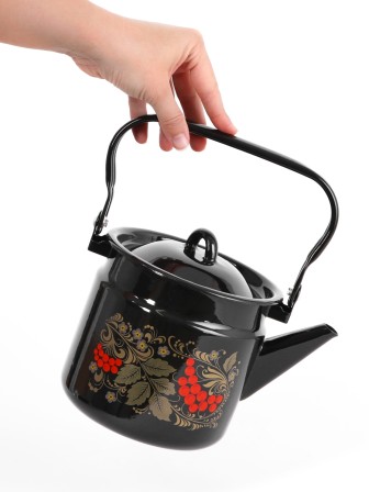 Чайник эмалированный  2 л, Стальэмаль 1с25с, Рябина черный