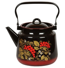 Чайник эмалированный 3,5 л 1с26 "Рябина" черный