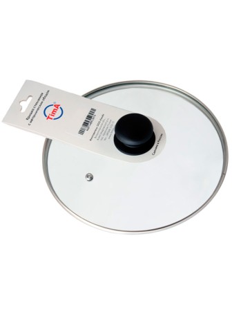 Крышка d 22 см стеклянная 4722 низкая, с метал. ободком