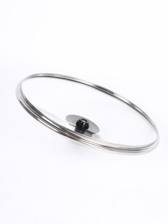 Крышка d28 см стеклянная низкая, с металлическим ободком 4728