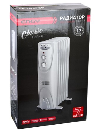 Масляный радиатор Engy EN-1307F (7 секций 2000 Вт) с тепловентилятором