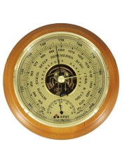 Барометр Утес БТК-СН-14 шлифованное золото с термометром (корпус-дерево, диам.175/130мм, откр.механизм)