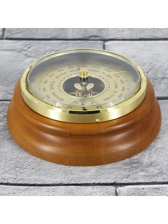 Барометр Утес БТК-СН-14 шлифованное золото с термометром (корпус-дерево, диам.175/130мм, откр.механизм)