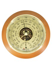 Барометр деревянный Утес БТК-СН-17 шлифованное золото с термометром (диам.175/130мм)