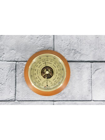 Барометр деревянный Утес БТК-СН-17 шлифованное золото с термометром (диам.175/130мм)