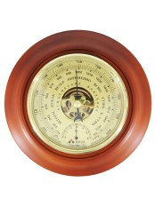 Барометр настенный Утес БТК-СН24 шлифованное золото с термометром (корпус-дерево, 210/130 мм)